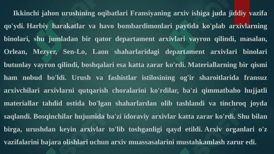 Fransiyada zamonaviy arxiv ishi uslubiyoti 3