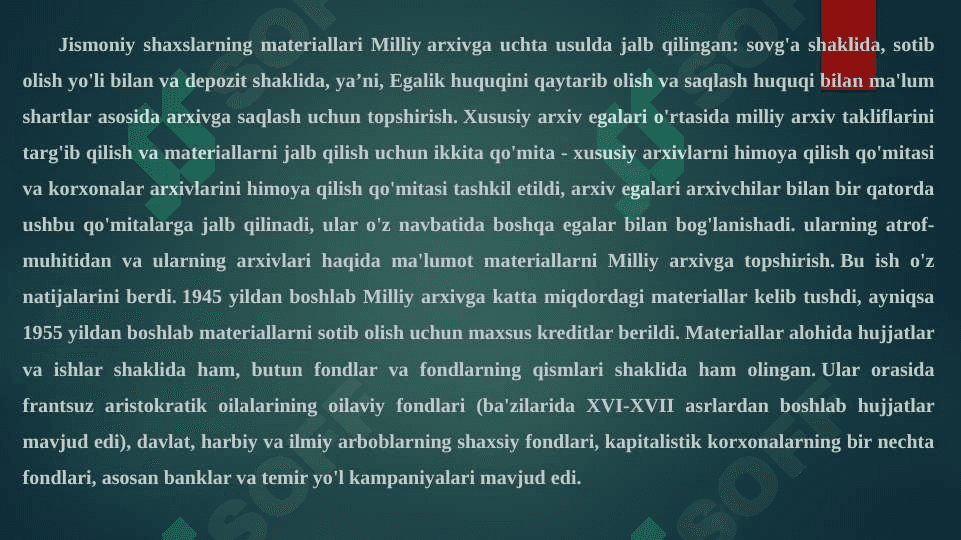 Fransiyada zamonaviy arxiv ishi uslubiyoti 5
