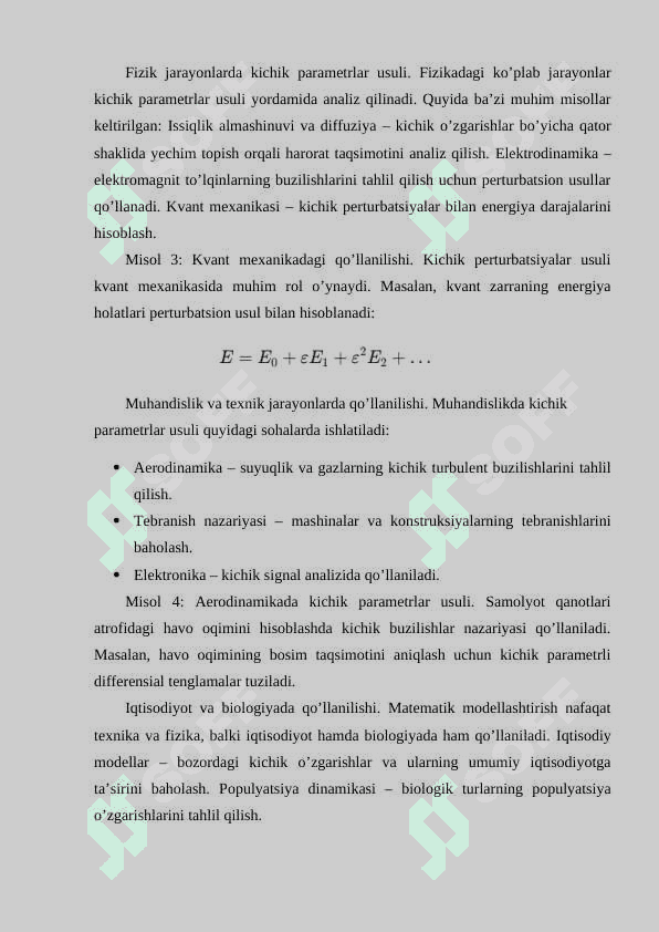 Kichik parametrlar usuli 7