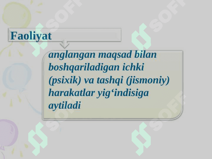 FAOLIYAT HAQIDA UMUMIY TUSHUNCHA 5