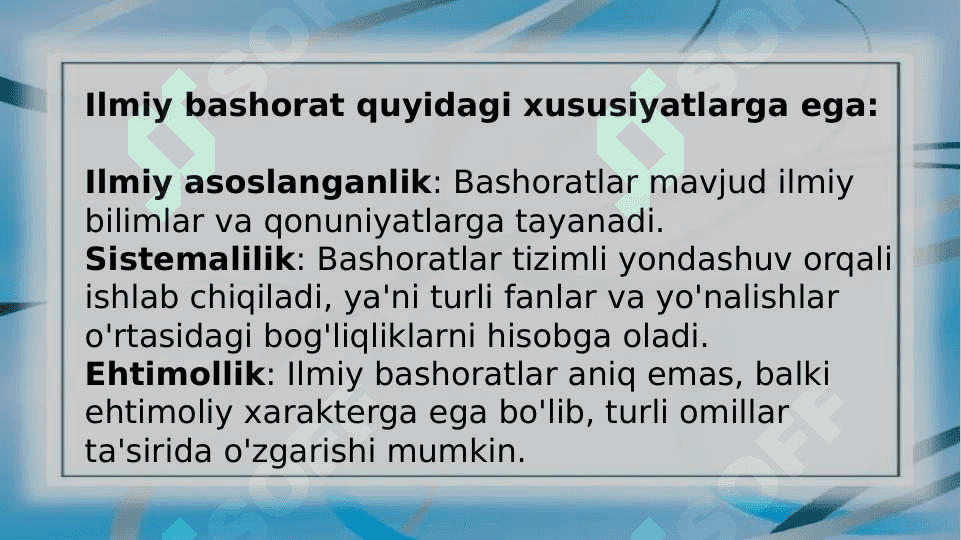 Ilmiy tadqiqotlarni prognozlashtirish. Ilmiy bashorat uning ilmiy tadqiqotdagi oʻrni 5