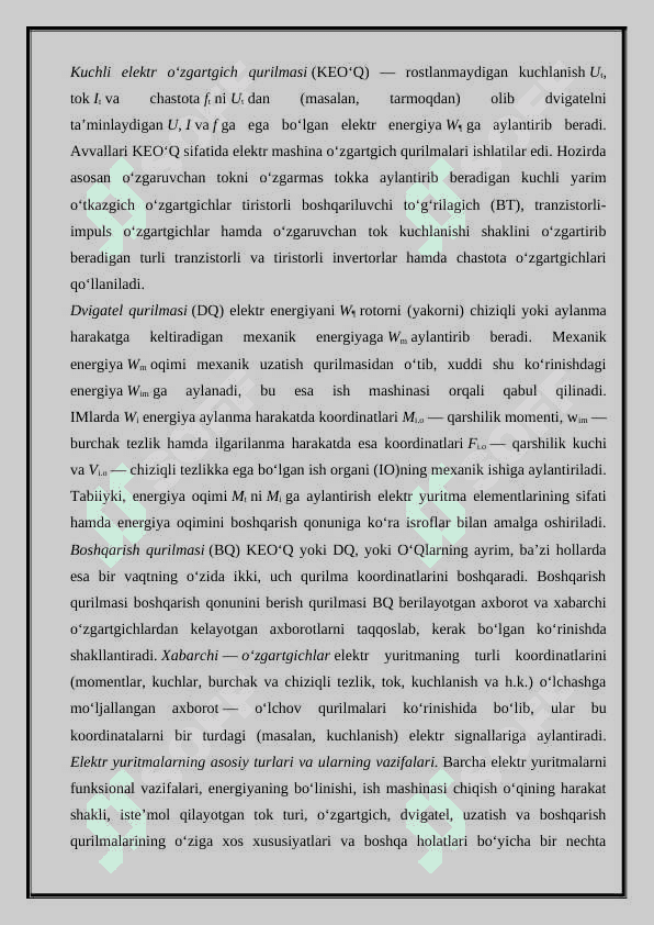 Elektr yuritmalarning tezligini va holatini rostlash 3