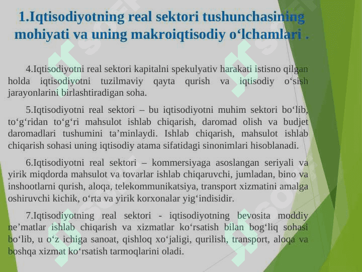 DINAMIK MAKROIQTISODIY TAHLILDA REAL SEKTOR 7