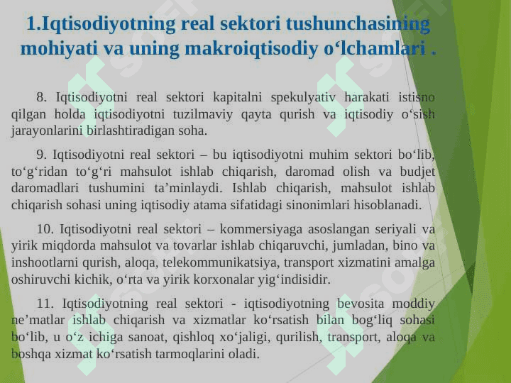 DINAMIK MAKROIQTISODIY TAHLILDA REAL SEKTOR 8