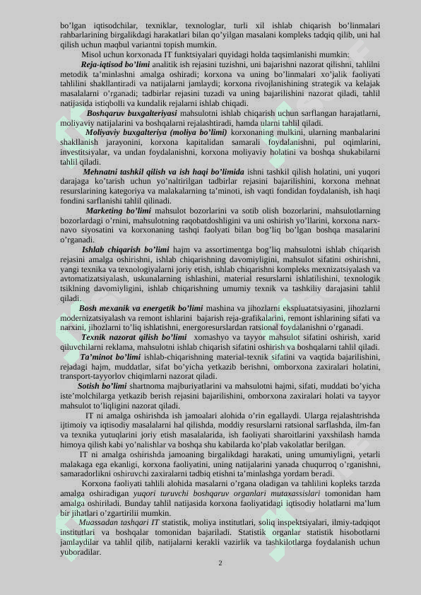 Korxonalarda ishlab chiqarish faolitini ifodalovchi ko’rsatkichlarni tahlil qilish usullari 2