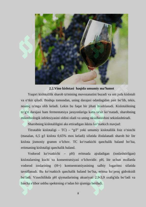 VINO KISLOTASI 8