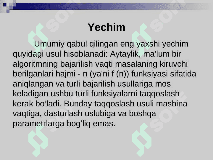 Algoritmlarning murakkabligi va ularni baholash 5