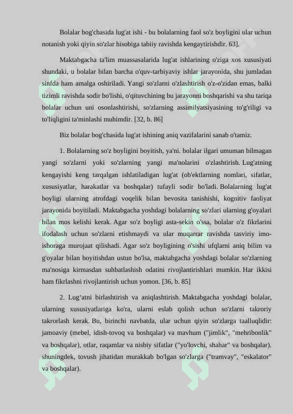 . MAKTABGACHA YOSHDAGI BOLALARNING SO'Z BOYLIGINI SHAKLLANTIRISHNING NAZARIY ASOSLARI, DIDAKTIK O'YINLARNING TA'SIRI 8