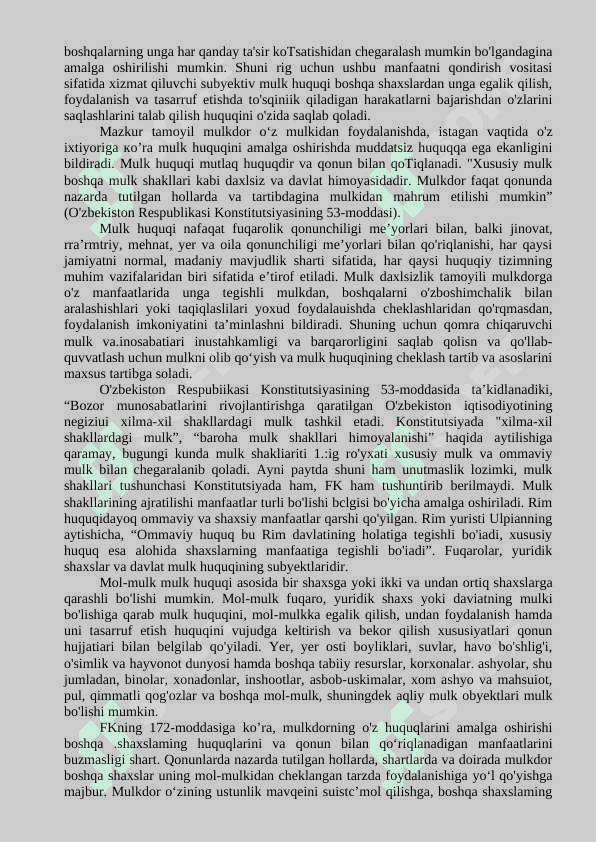 MULK HUQUQI. MAJBURIYAT HUQUQINING ASOSIY TUSHUNCHALARI 5