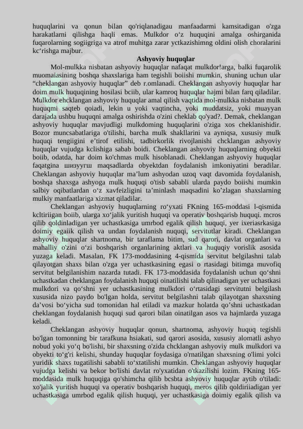 MULK HUQUQI. MAJBURIYAT HUQUQINING ASOSIY TUSHUNCHALARI 6