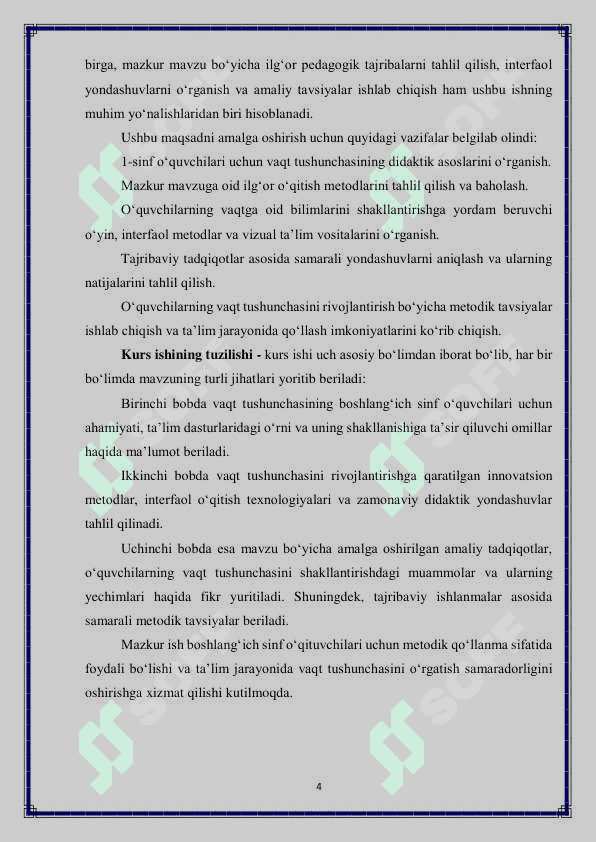 1 sinf vaqtga oid tushunchalarni rivojlantirish 4