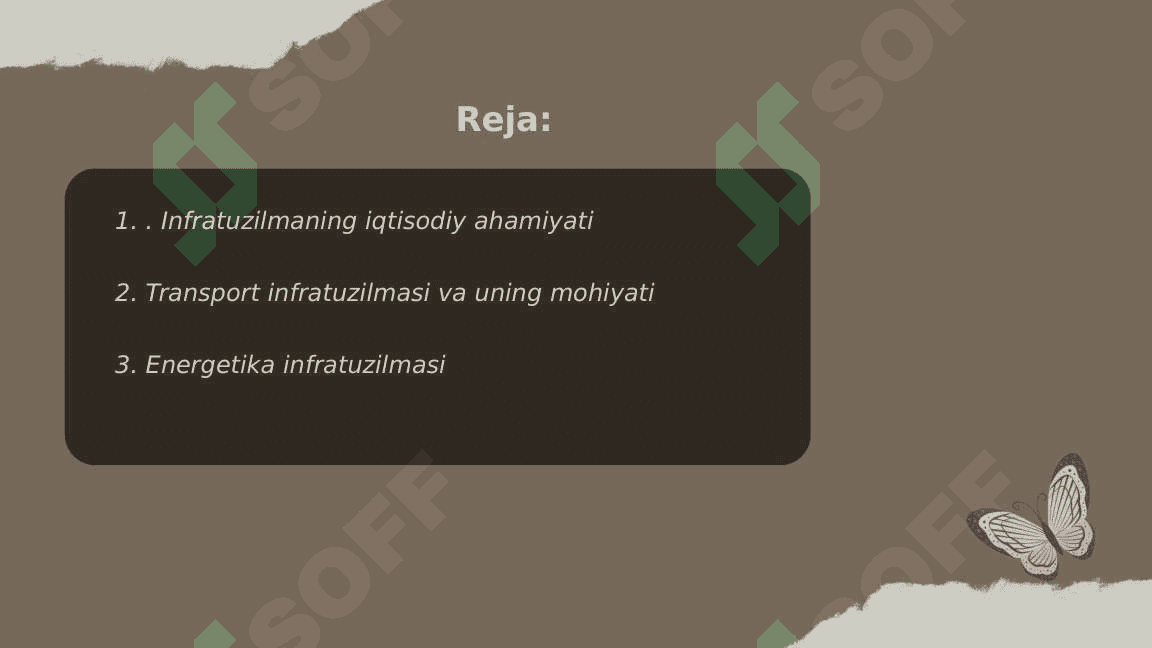Infratuzilma iqtisodiyoti mohiyati, ahamiyati va vazifalari 2