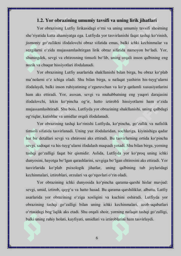 Lutfiy lirikasida yor va oshiq obrazlari 6