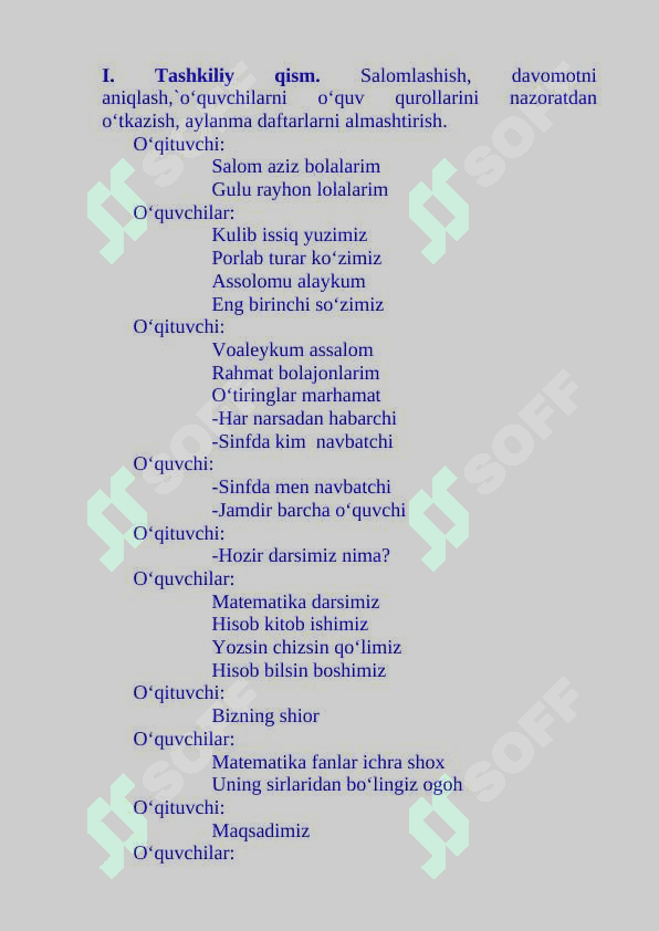 3-sinf matematika dars ishlanma Mulohazalar mavzusida 3