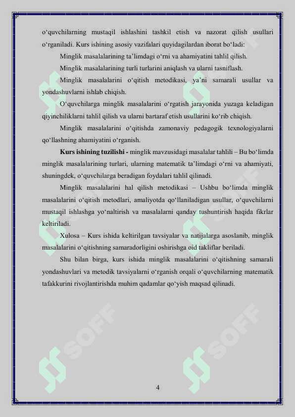 Minglik mavzusidagi masalalar ustida ishlash metodikasi 4