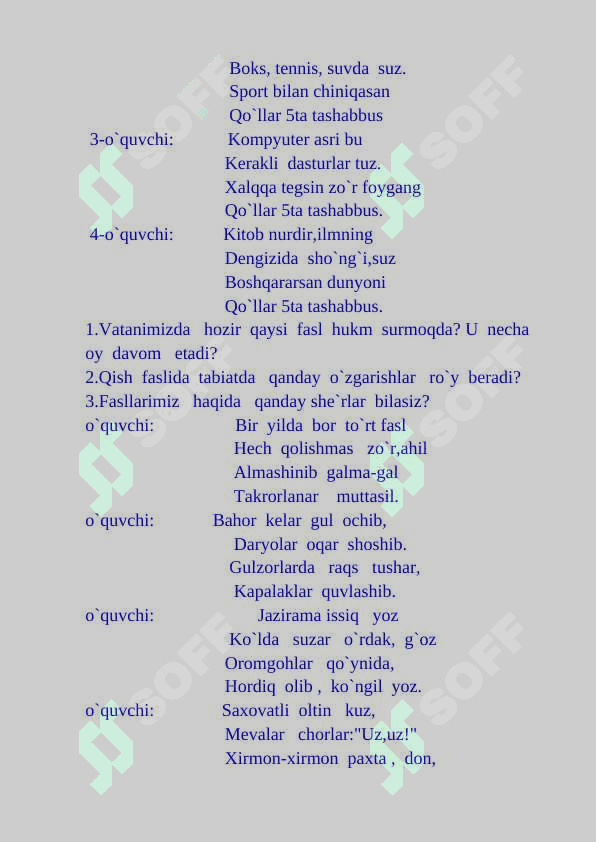 3-sinf o'qish dars ishlanma Mening bolaligim mavzusida 4
