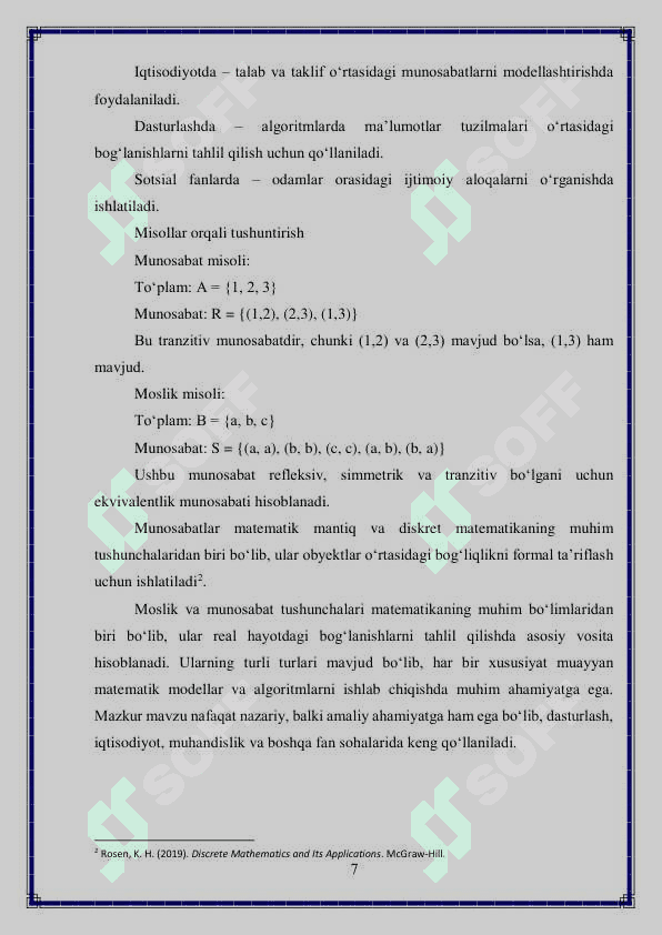 Moslik va munosabat 7