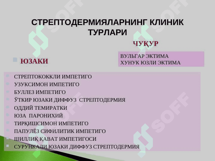 Terining yuqumli kasalliklari . Piodermiyalar ,  dermatozoonozlar , mikozlar . Терининг юқумли касалликлари . Пиодермиялар , дерматозоонозлар , микозлар 8