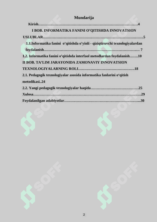 Informatika va axborot texnologiyalari fanini o’qitishni zamonaviy usullari 2