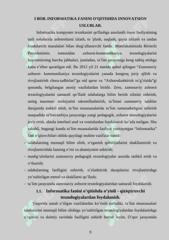 Informatika va axborot texnologiyalari fanini o’qitishni zamonaviy usullari 5