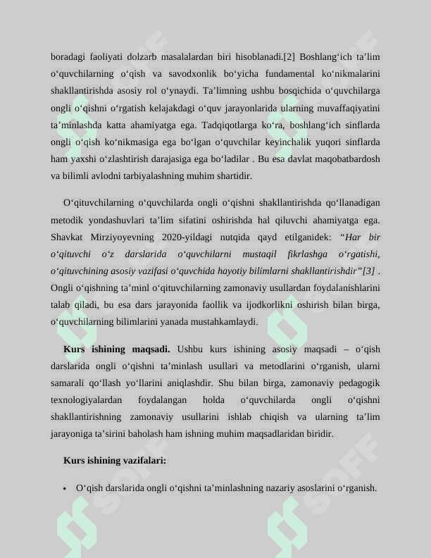Kitobxonlik faoliyatini shakllantirish (to‘g‘ri, tez, ongli o‘qish) 3
