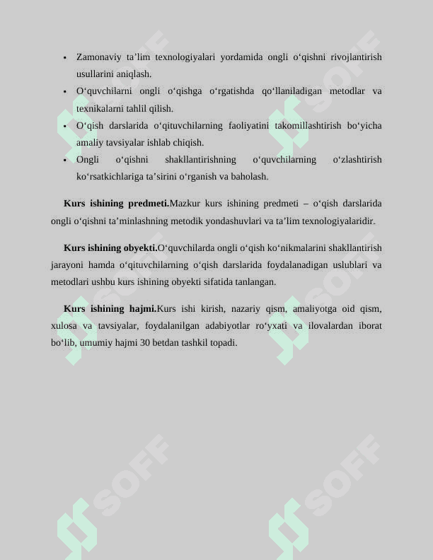 Kitobxonlik faoliyatini shakllantirish (to‘g‘ri, tez, ongli o‘qish) 4