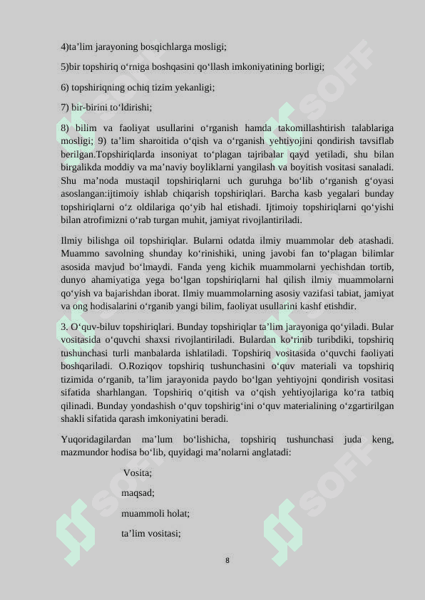Oz komplektli maktab boshlang‘ich sinflarida ona tilidan o‘quvchilarning mustaqil ishlarini uyushtirish 8
