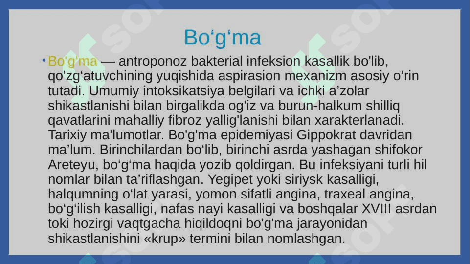 Havo tomchi kasaliklari Sil bo’g’ma ko’k yo’tal 2