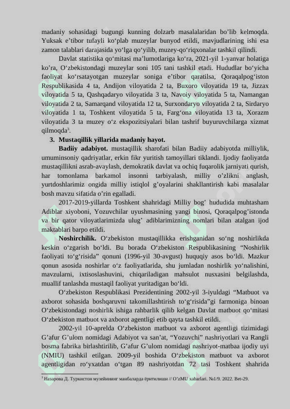 MA’NAVIY HAYOTDAGI O‘ZGARISHLAR, MADANIY TARAQQIYOT MUAMMOLARI. 6