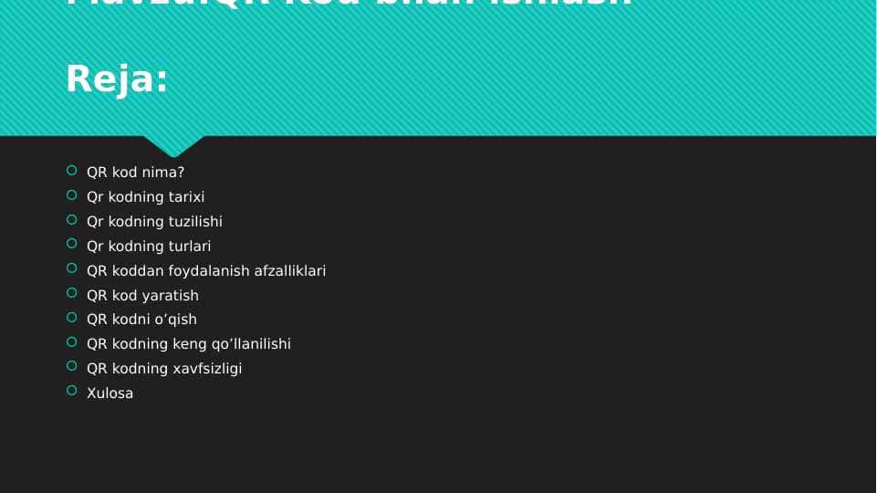 QR Kod bilan ishlash 1