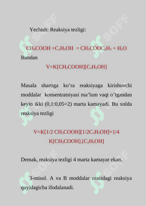 Kimyoviy reaksiyalar tezligi va kimyoviy muvozanat 4