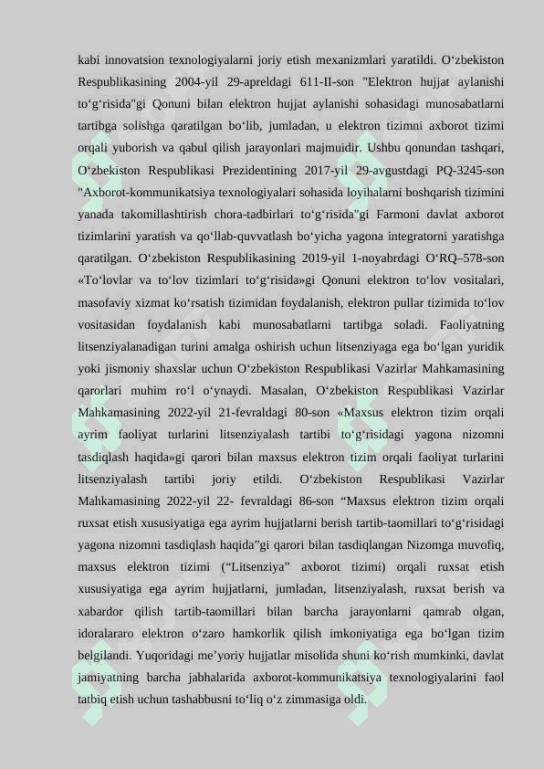 KIBER HUQUQ VA INTERNET HUQUQI MUNOSABATLARINI TARTIBGA SOLUVCHI HUQUQIY HUJJATLAR 7