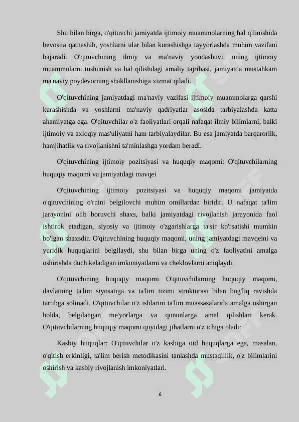 O'QITUVCHINING JAMIYATDAGI O'RNI VA SIYOSIY MAVQEYI 6