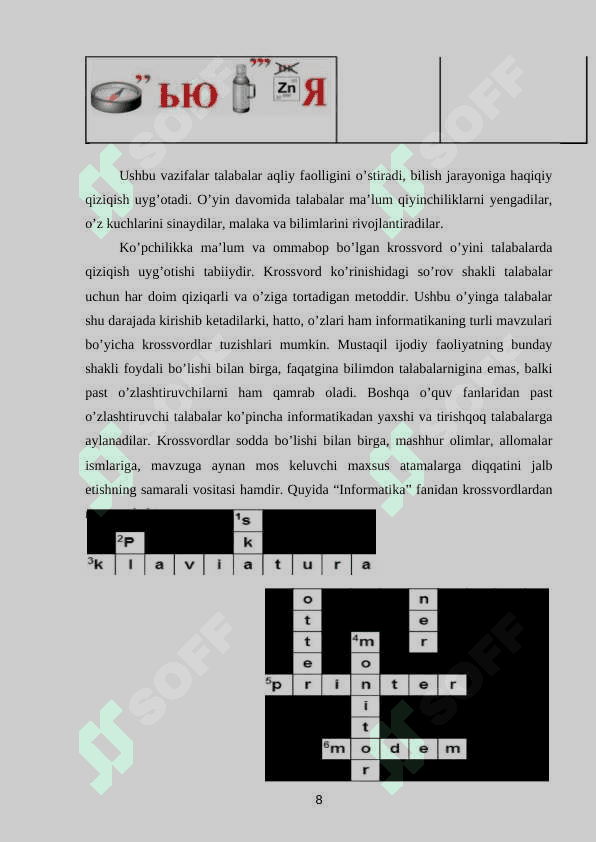 Informatika fanlarini o'qitishda rivojlantiruvchi ta'lim 8