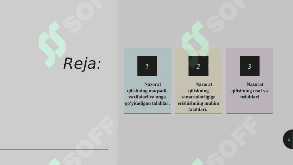 Maktabgacha ta`lim bo`limlari tomonidan maktabgacha ta`lim tashkilotlarini nazorat qilish 2