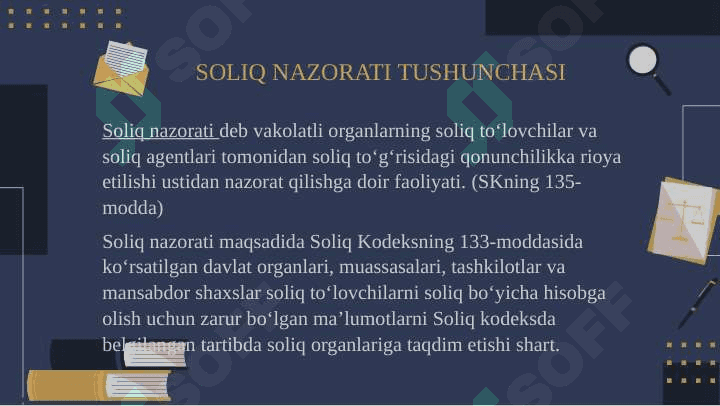 Soliq nazoratining huquqiy asoslari 4
