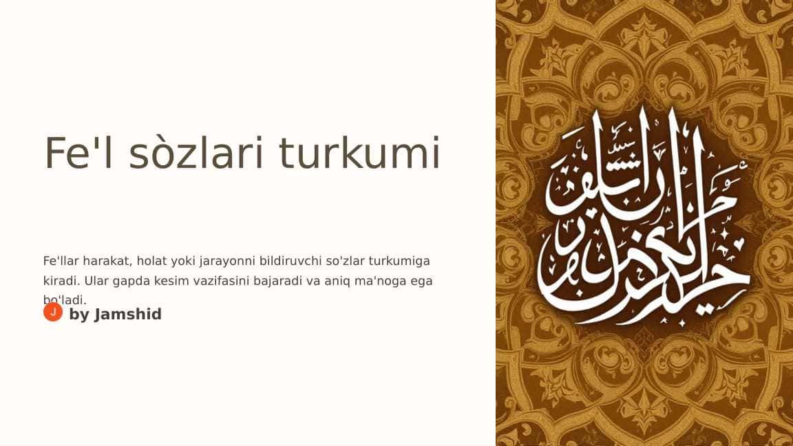Fel so'z turkumi 1