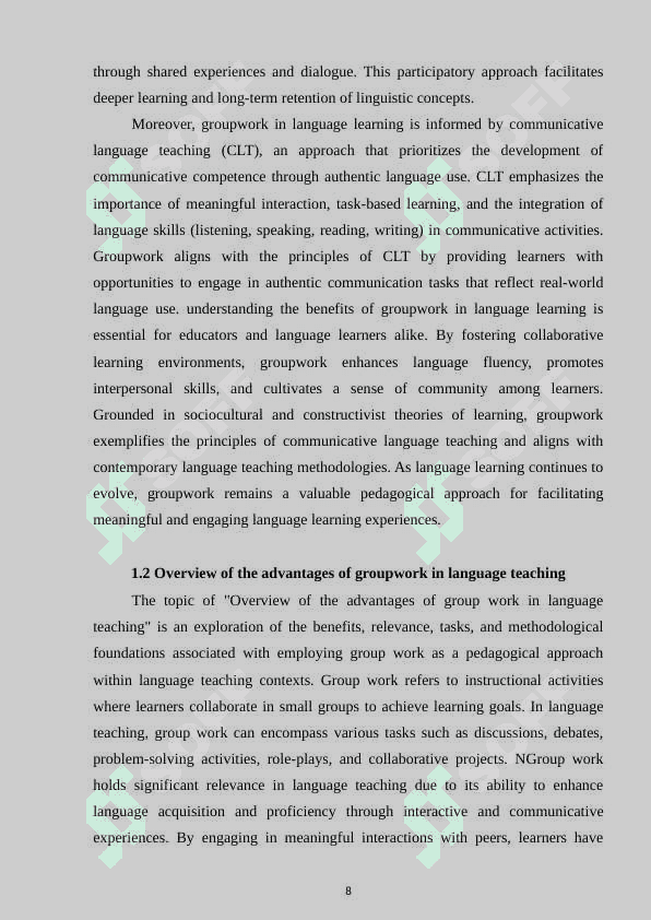 Teaching English language with Groupworking 8