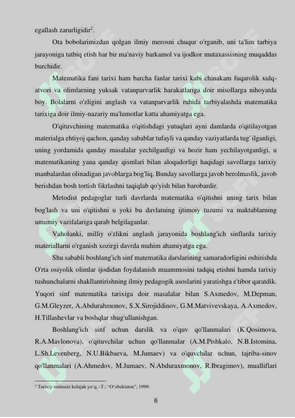 Umumiy o’rta ta’lim maktablari  6-sinf matematika darslarida tarixiy ma’lumotlardan  foydalanish metodikasi 4