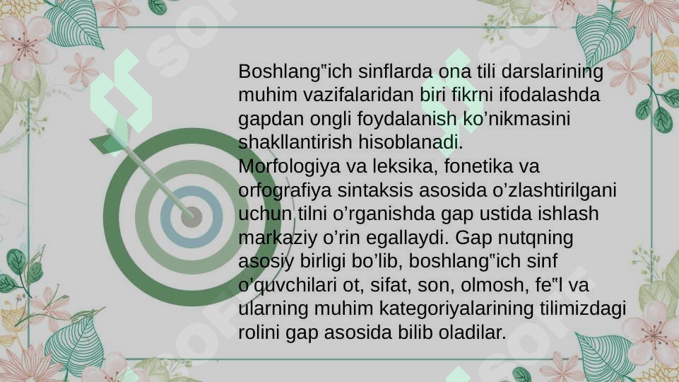 Boshlangʻich sinfda gap ustida ishlashdagi izchillik 4