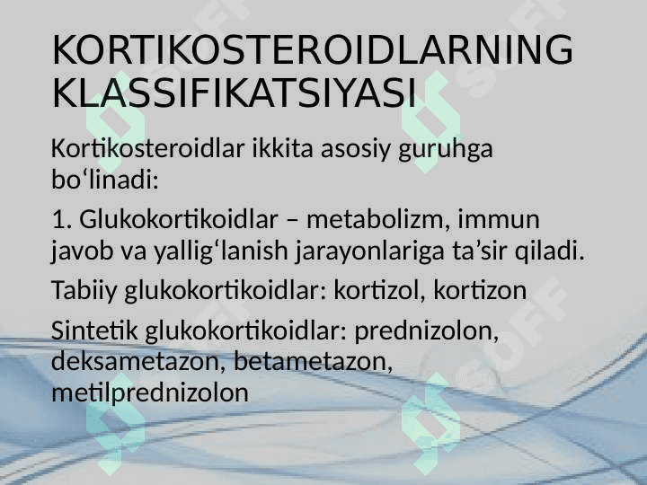 Kortikosteroidlarning klinik farmakologiyasi 3