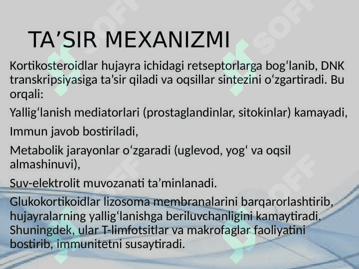 Kortikosteroidlarning klinik farmakologiyasi 4