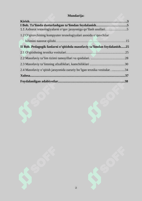 Pedagogik fanlarni o'qitishda axborot texnologiyalaridan foydalanish 2