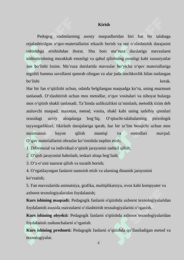 Pedagogik fanlarni o'qitishda axborot texnologiyalaridan foydalanish 3