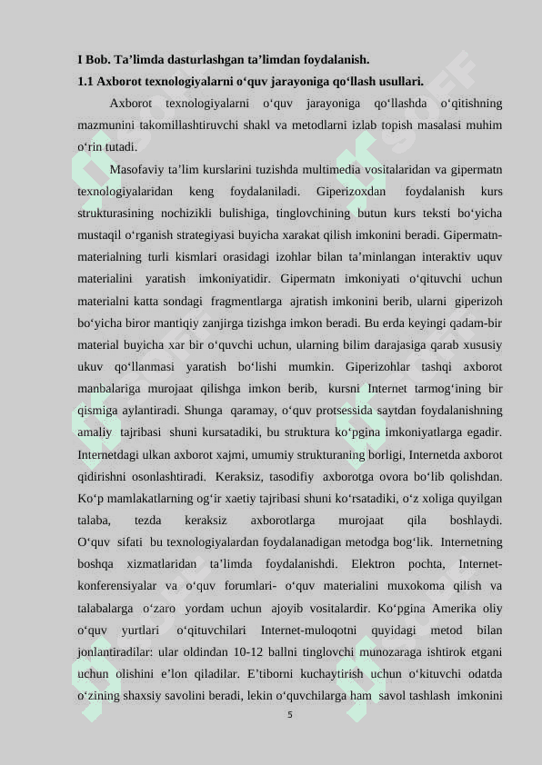 Pedagogik fanlarni o'qitishda axborot texnologiyalaridan foydalanish 5