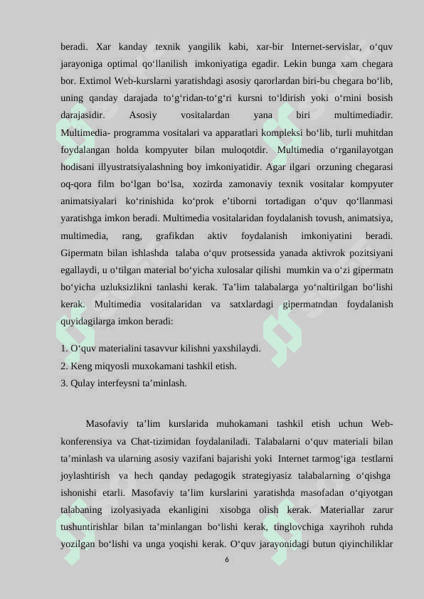 Pedagogik fanlarni o'qitishda axborot texnologiyalaridan foydalanish 6