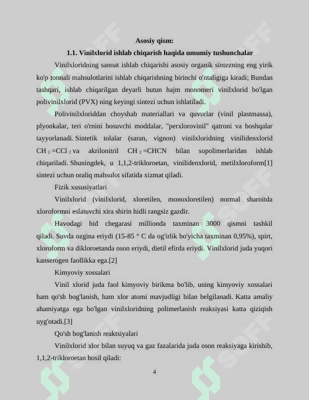 Asetilendan vinilxlorid olish texnologiyasining issiqlik texnik hisobi 4