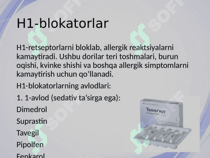 Antigistamin guruh preparatlarining klinik farmakologiyasi 3