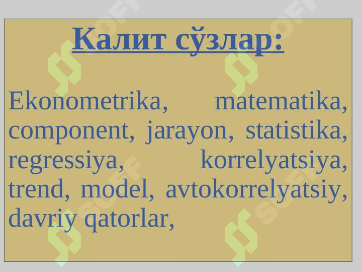 EKONOMЕTRIK MODELLASHTIRISH ASOSLARI 2