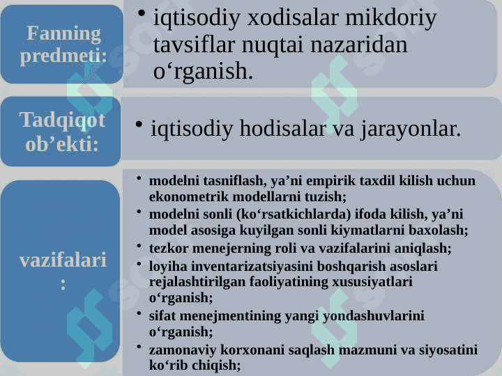 EKONOMЕTRIK MODELLASHTIRISH ASOSLARI 5